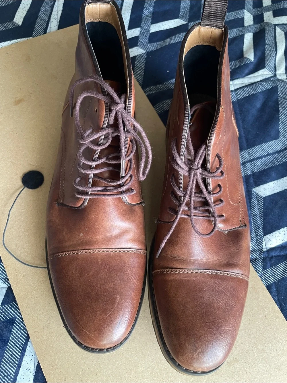 Apt. 9 Men's Cognac Brown Leather Chukka Boots